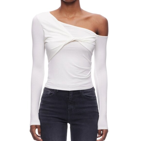 Geel Nico Twist Long Sleeve Top in White - Picture 1 of 9